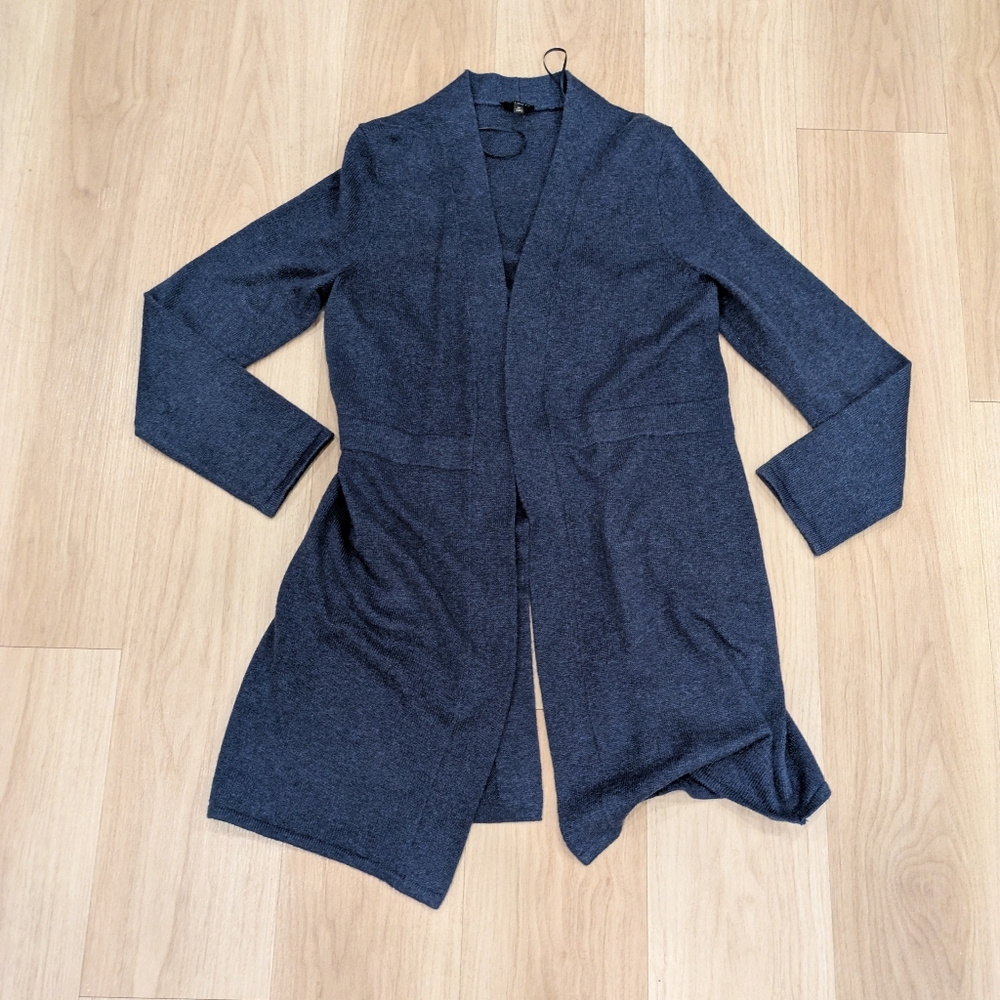 Talbots Blue Open Front Duster Cardigan Dark Blue Size M